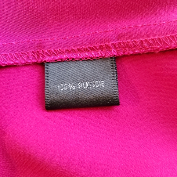 Lafayette 148 Silk‎ Blouse Womens Size 8 Raspberry Holidays Work Christmas M - Picture 8 of 13